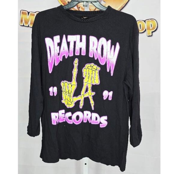 Death Row Records LA Graphic Long Sleeve Tee Black Size Medium - Picture 1 of 3
